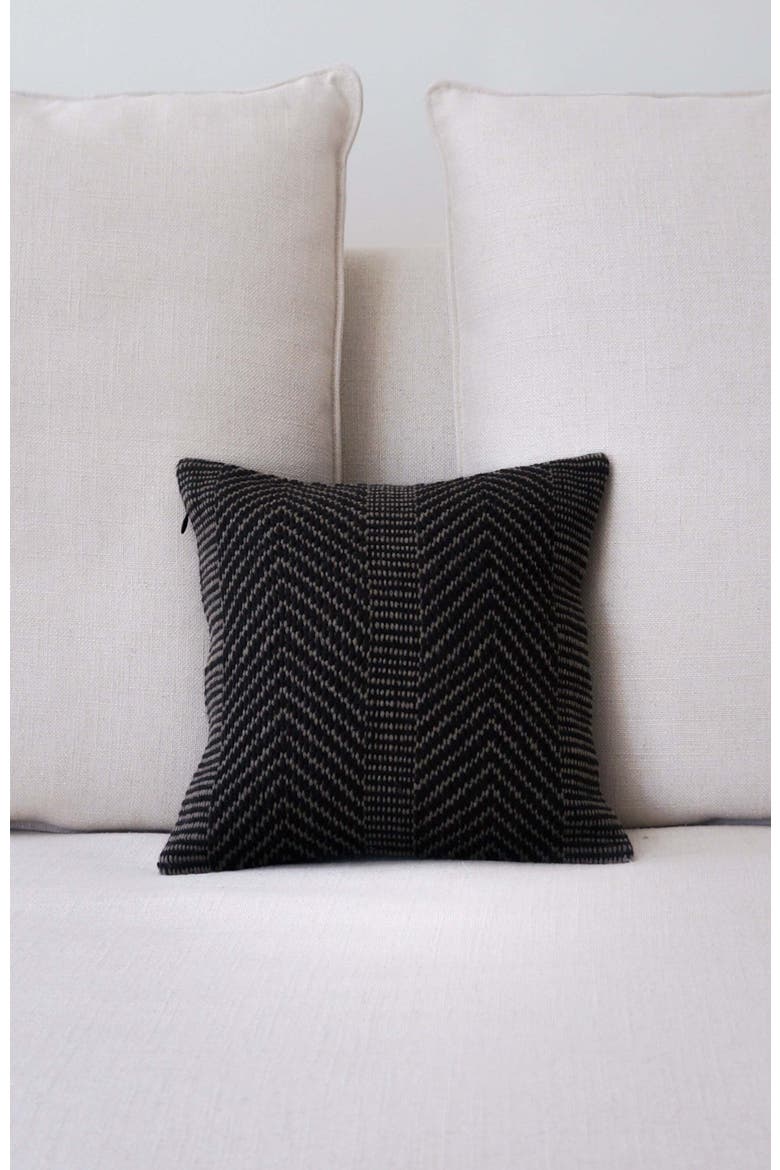 Chevron Pillow Small, Main, color, Pewter/Black