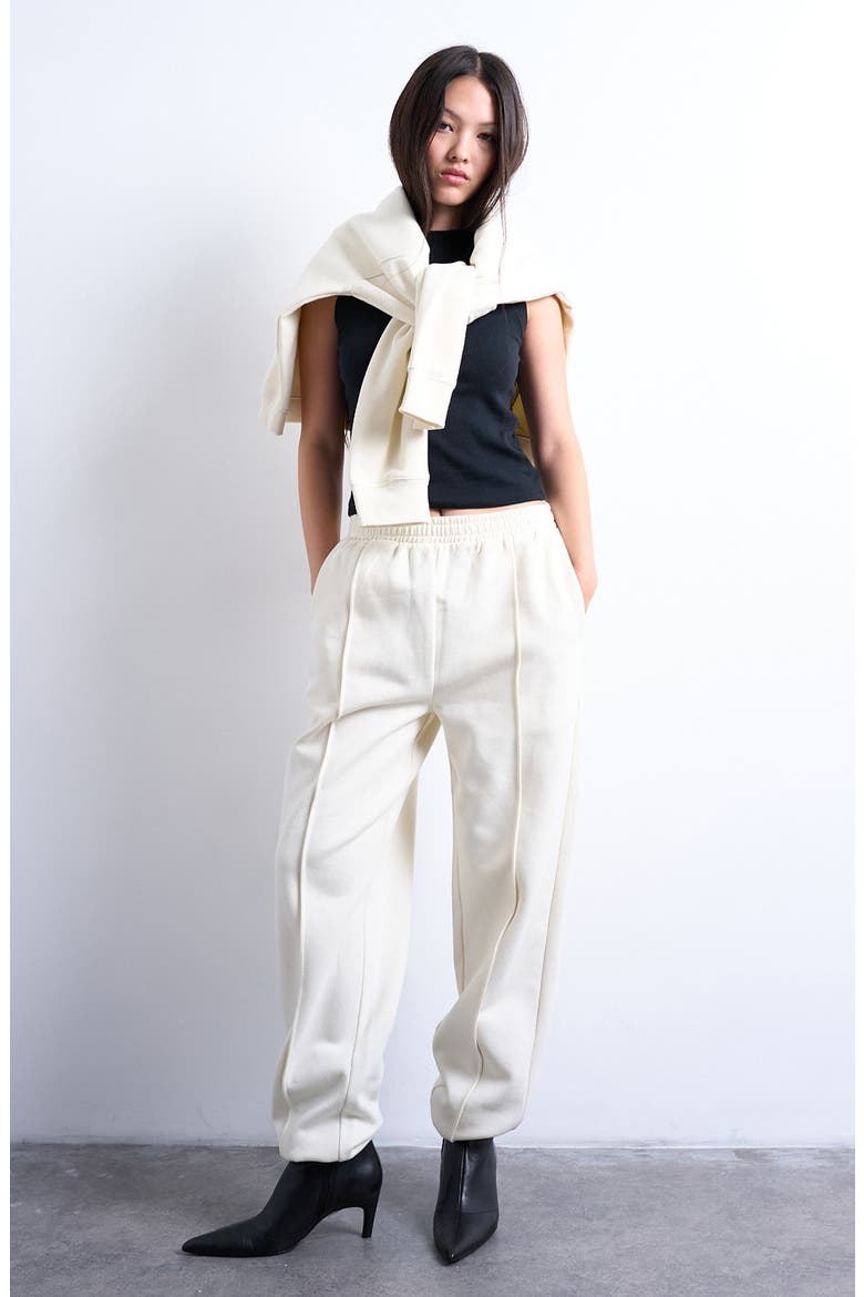 Pintuck Sweatpants, Alternate, color, CREAM