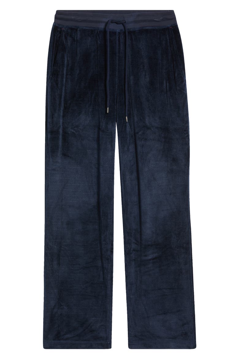 Angled Stripe Velour Pajama Pants, Alternate, color, NAVY