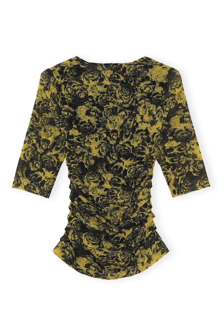 Women's Printed Mesh Blouse, Alternate, color, LEMON