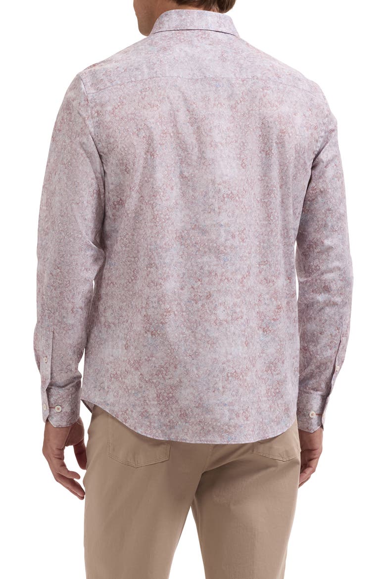 Julian Shaped Fit Floral Stretch Button-Up Shirt, Alternate, color, DUSTY PINK
