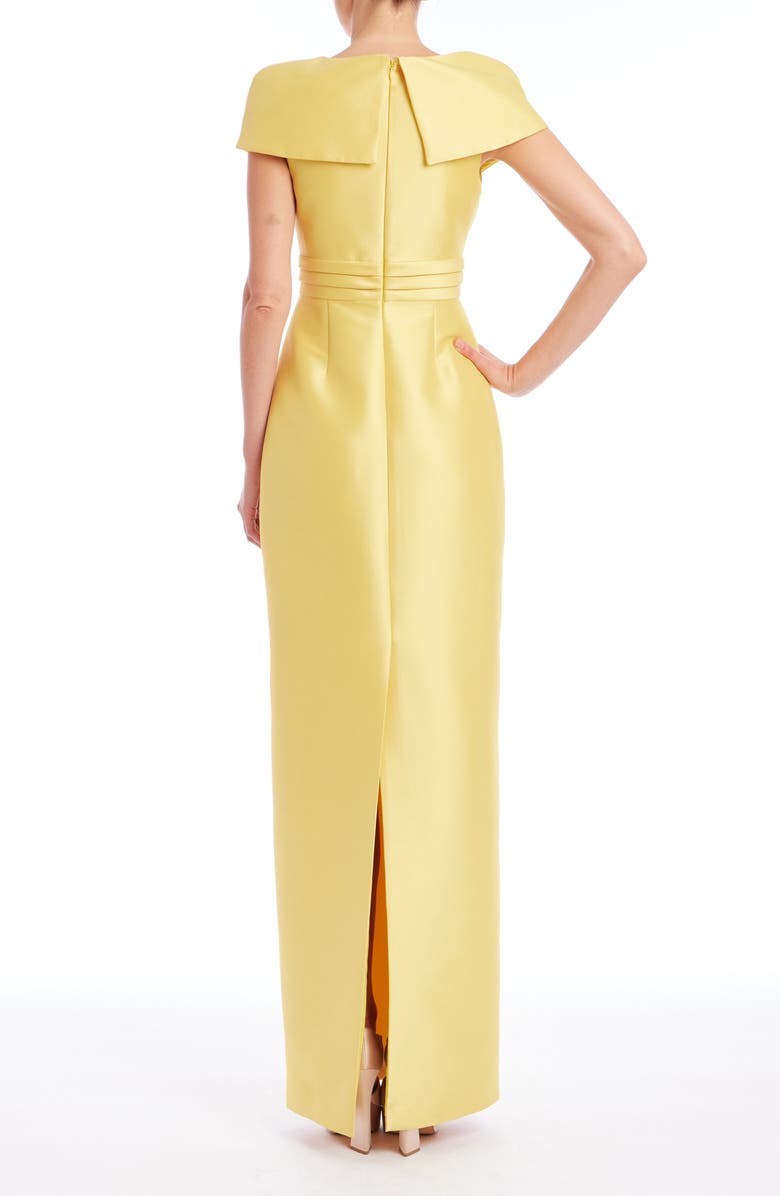 Badgley Mischka Collection Taffeta Column Gown, Alternate, color, Marigold