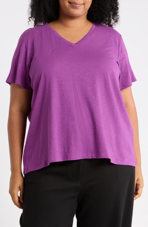 Easy V-Neck Organic Cotton Slub T-Shirt