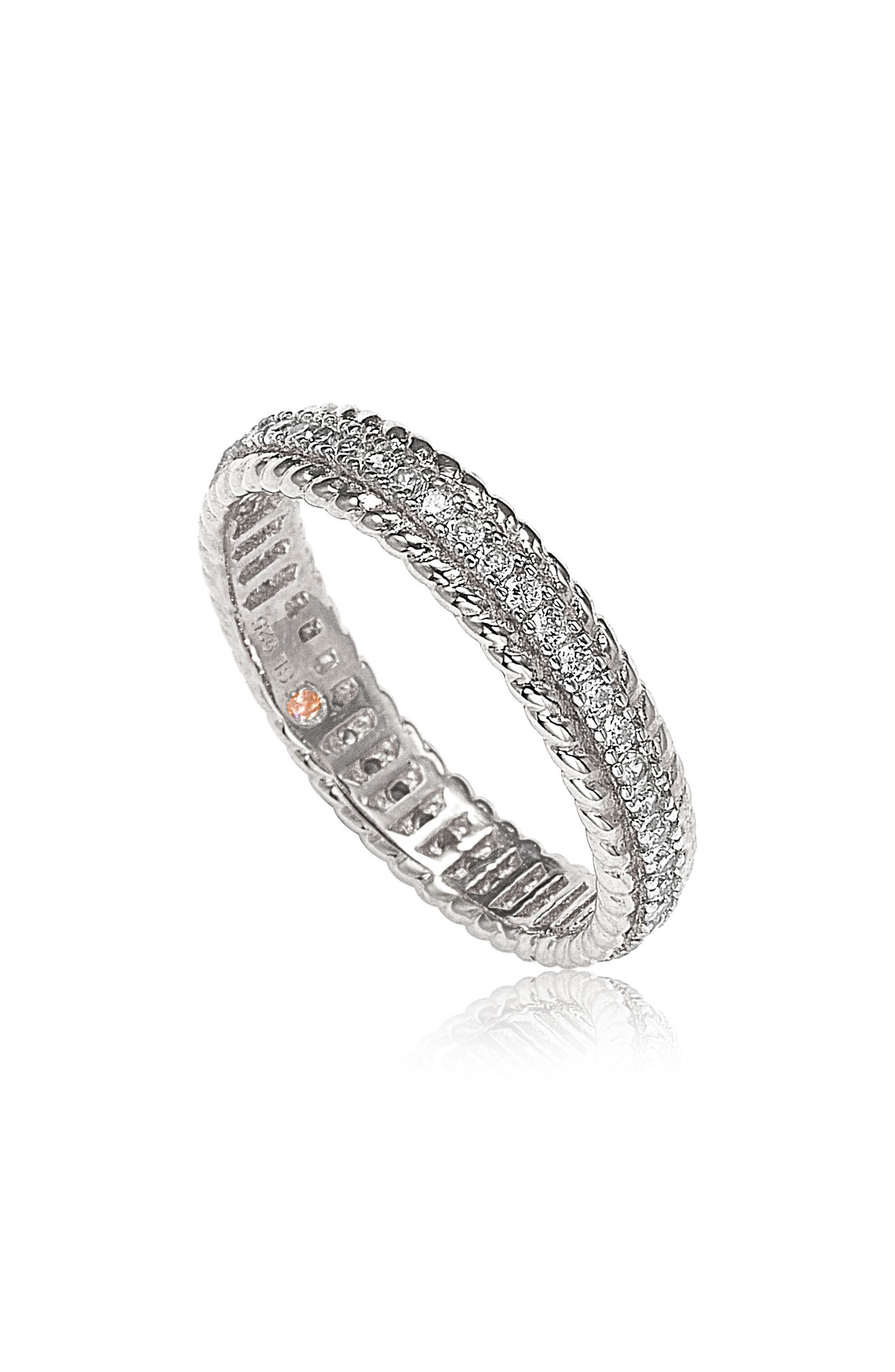 SUZY LEVIAN French Filigree Cubic Zirconia Eternity Ring