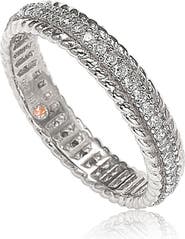 SUZY LEVIAN French Filigree Cubic Zirconia Eternity Ring