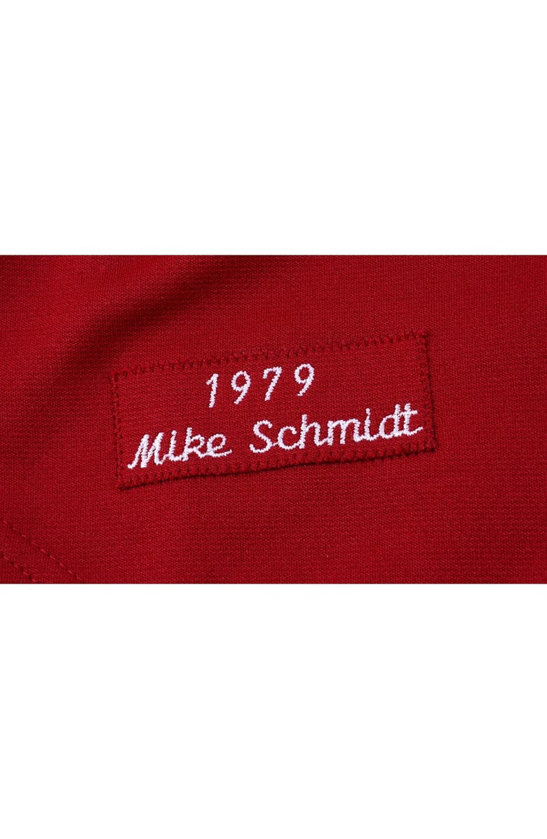 FANATICS AUTHENTIC Mike Schmidt Philadelphia Phillies Autographed Mitchell & Ness Authentic Maroon 1979 Jersey with "HOF 95" Inscription, Alternate, color, 