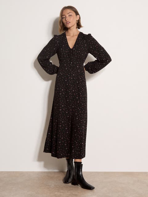 Ditsy Split Front Dress