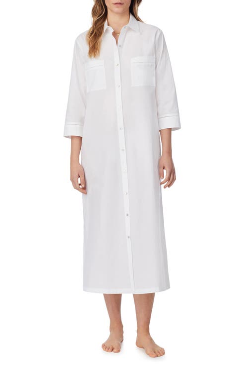 Cotton Lawn Long Sleep Shirtdress