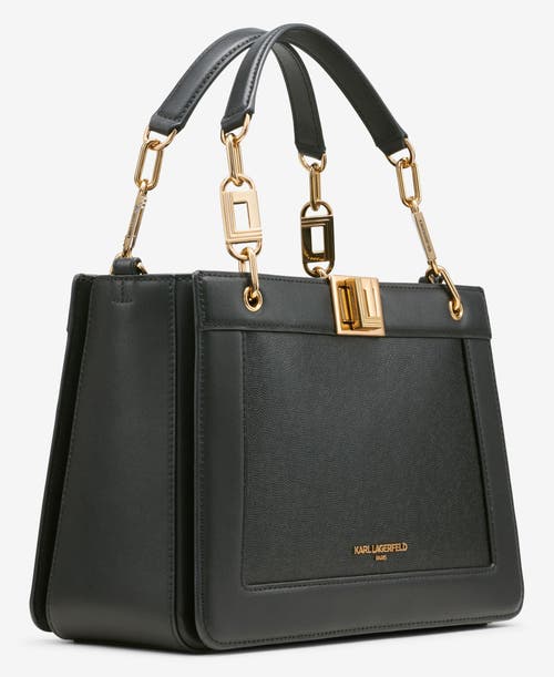 Karl Lagerfeld Paris Ivette Satchel In Black/gold