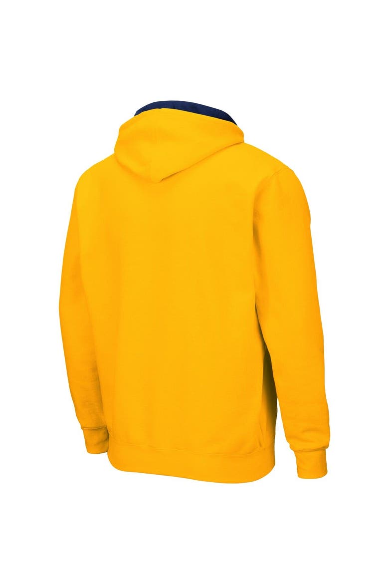 Men's Colosseum Gold West Virginia Mountaineers Arch & Logo 3.0 Full-Zip Hoodie, Alternate, color, Gold