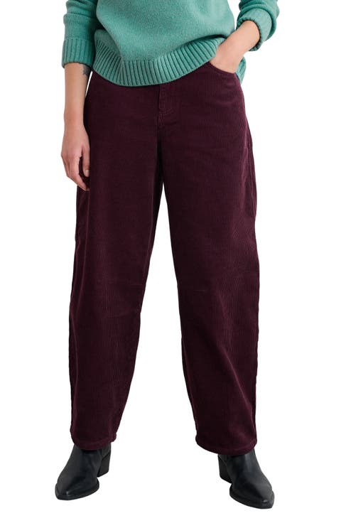 Avens Organic Cotton Corduroy Crop Barrel Leg Pants