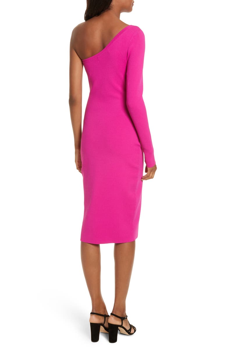 DVF Diane von Furstenberg Knit One-Shoulder Midi Dress, Alternate, color, 
