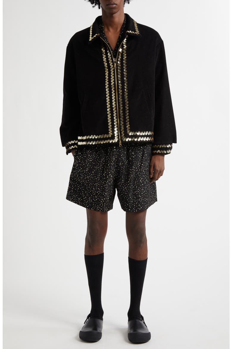 Bandstand Cotton Corduroy Jacket, Alternate, color, BLACK MULTI
