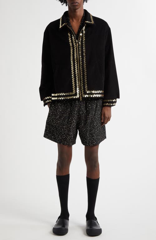 Shop Bode Bandstand Cotton Corduroy Jacket In Black Multi