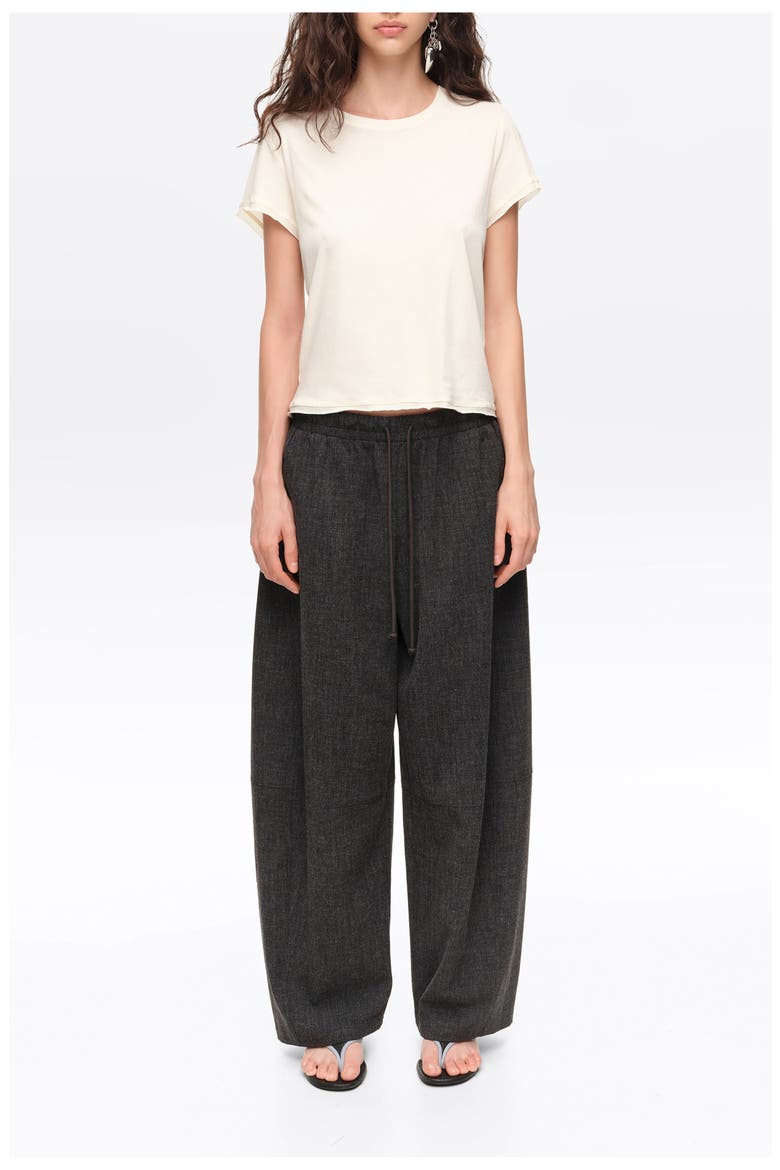 Fluid Corduroy Barrel Leg Joggers, Main, color, DARK GREY MELANGE