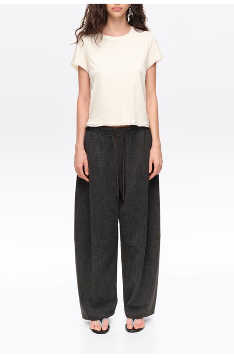 Fluid Corduroy Barrel Leg Joggers