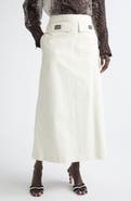 FERRAGAMO Hug Buckle Coated Linen Cargo Skirt