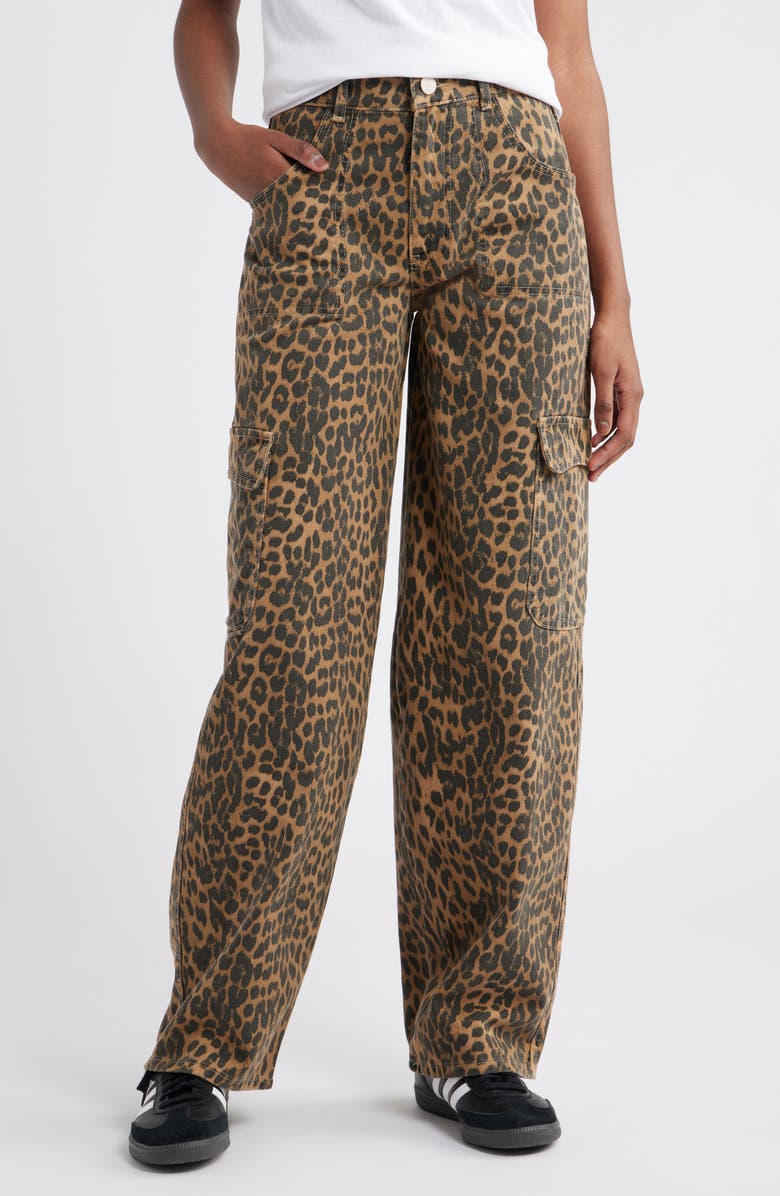 Damson Madder Leopard Cargo Jeans, Main, color,