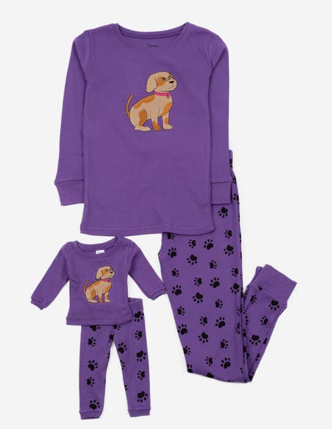 Girls 2-pc. Cotton Pajamas with Matching Doll Accessory - Animal Prints (Toddler, Little Kid & Big Kid)