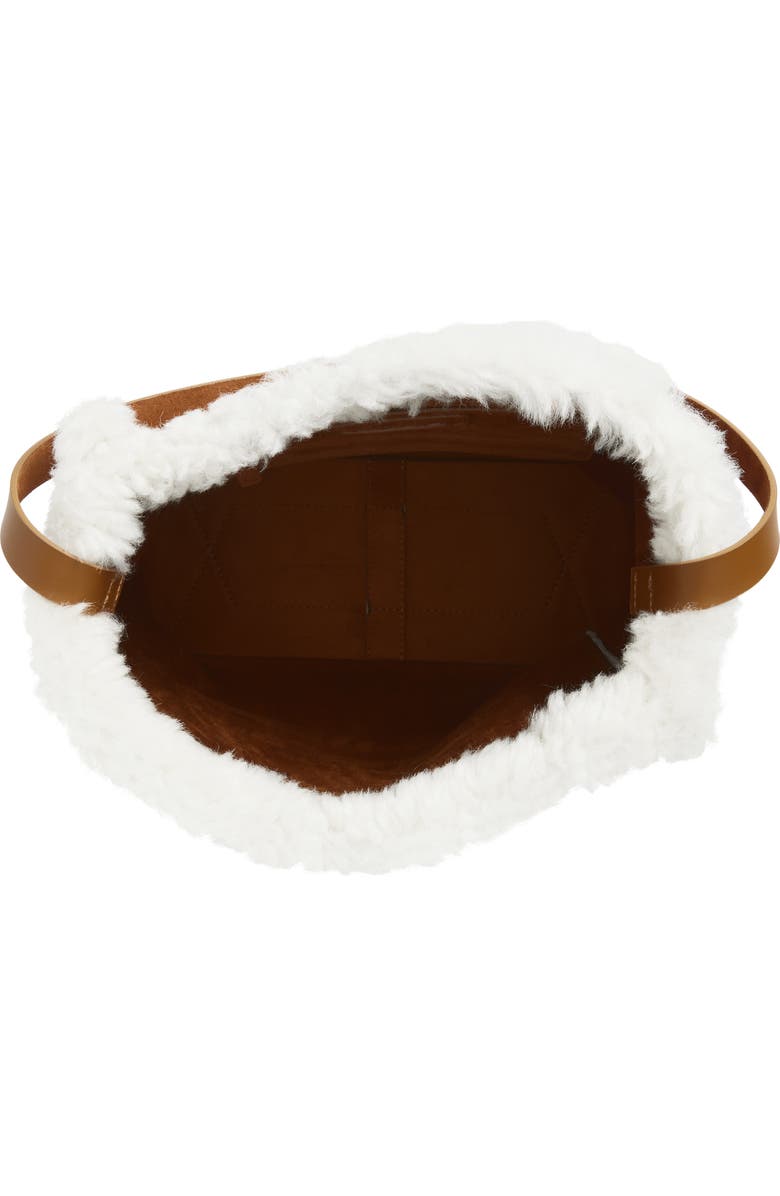 Marni Mini Museo Suede & Genuine Shearling Hobo Bag, Alternate, color, Candied Ginder/ Lily White