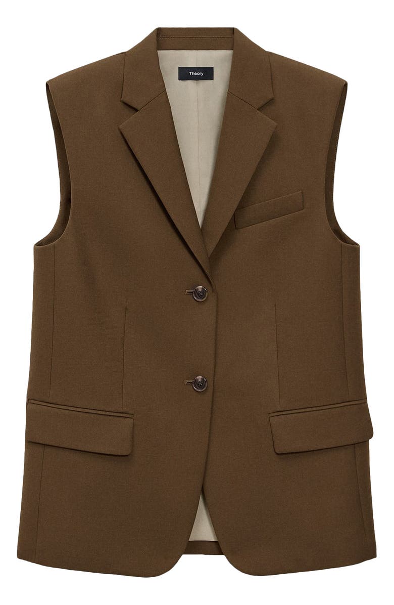 Theory Boxy Wool Blend Vest, Alternate, color, Clove
