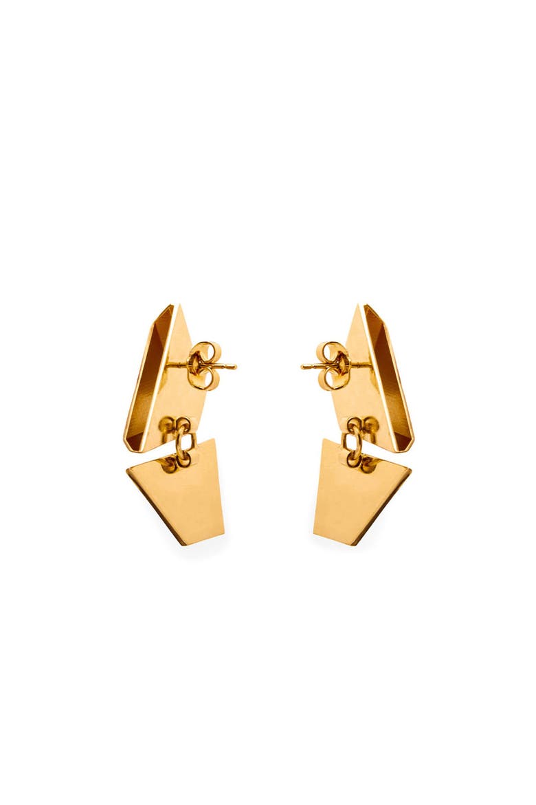 Optical Earrings, Alternate, color, Gold