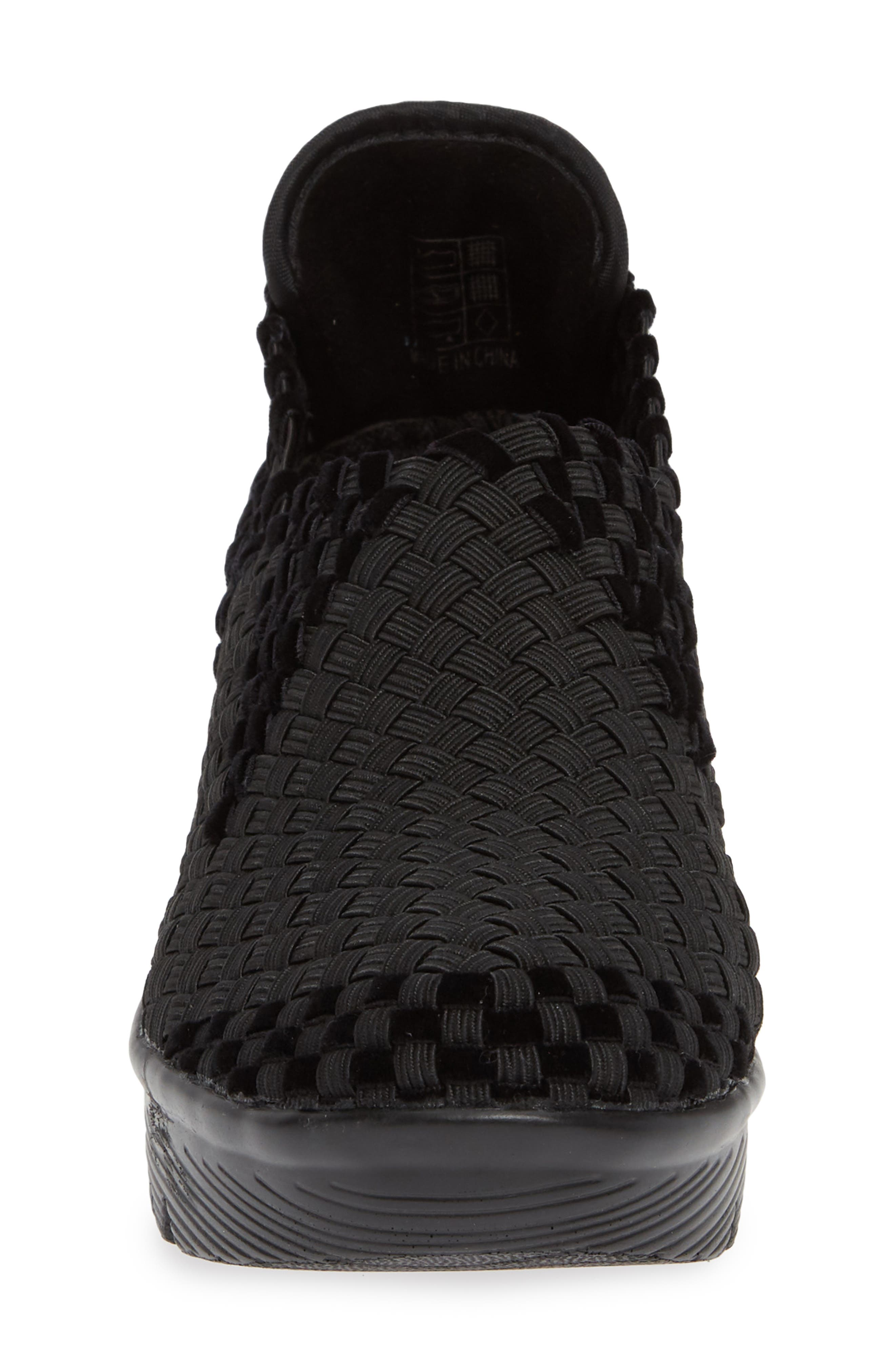 'Gem' Wedge, Alternate, color, BLACK/ BLACK VELVET FABRIC