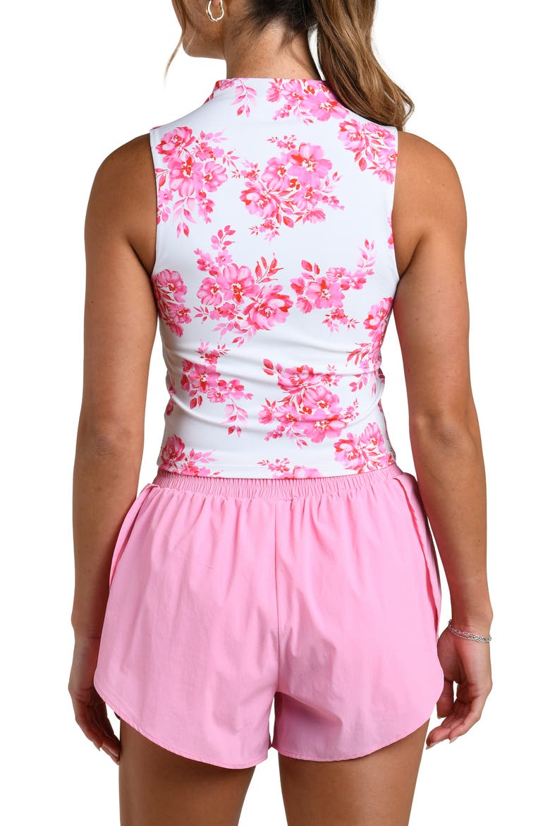 Rose Rally Sleeveless Half Zip Top, Alternate, color, WHITE