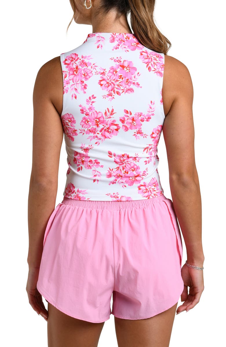 La Blanca Rose Rally Sleeveless Half Zip Top, Alternate, color, White