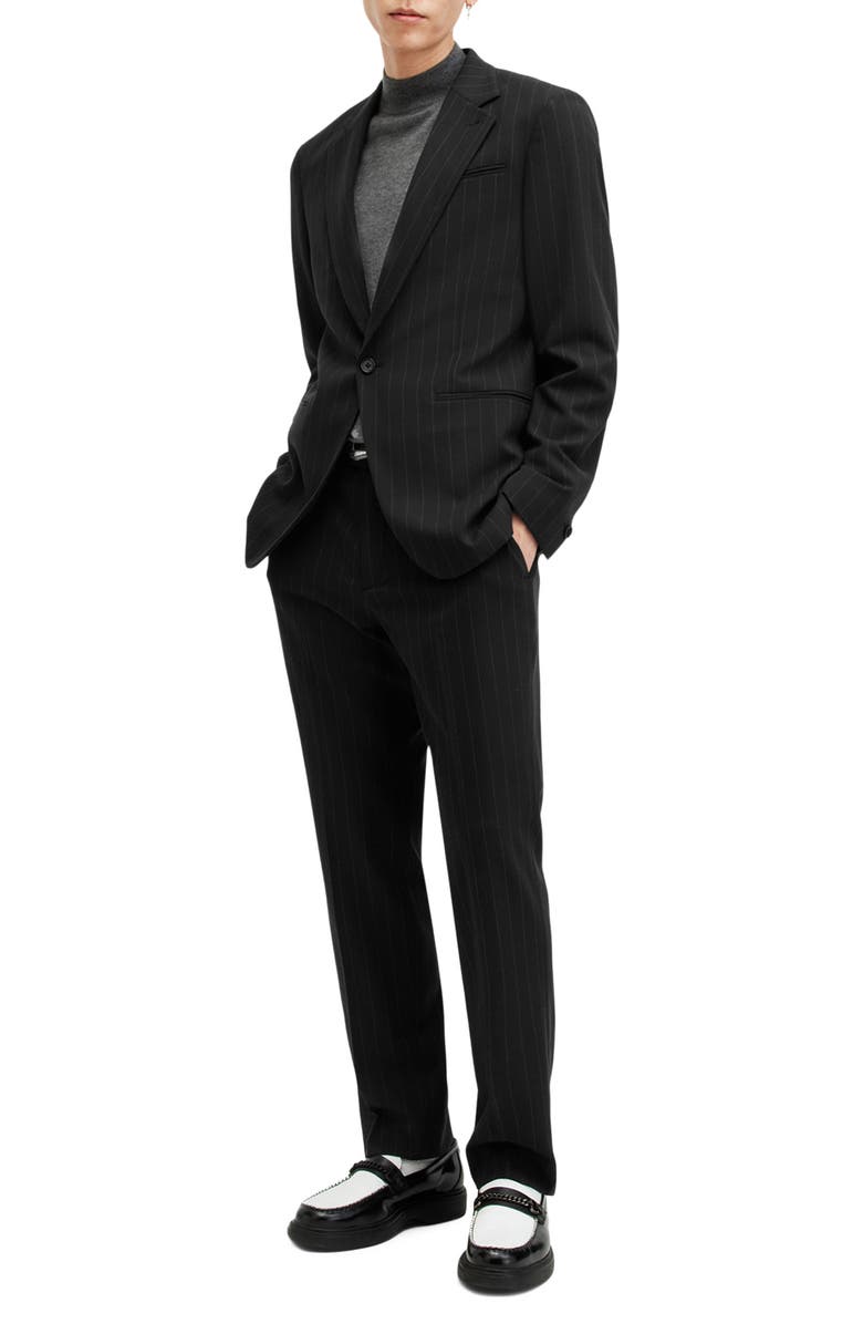 AllSaints Heddon Pinstripe Blazer, Alternate, color, Black