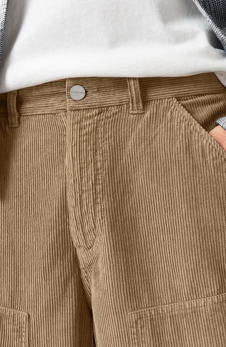 AllSaints Dustan Cotton Corduroy Wide Leg Pants, Alternate, color, Gull Brown