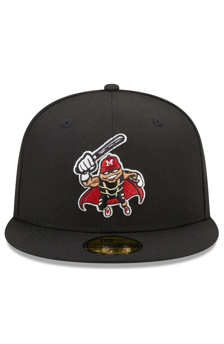 New Era Men's New Era Black Modesto Nuts Marvel x Minor League 59FIFTY Fitted Hat, Alternate, color, 