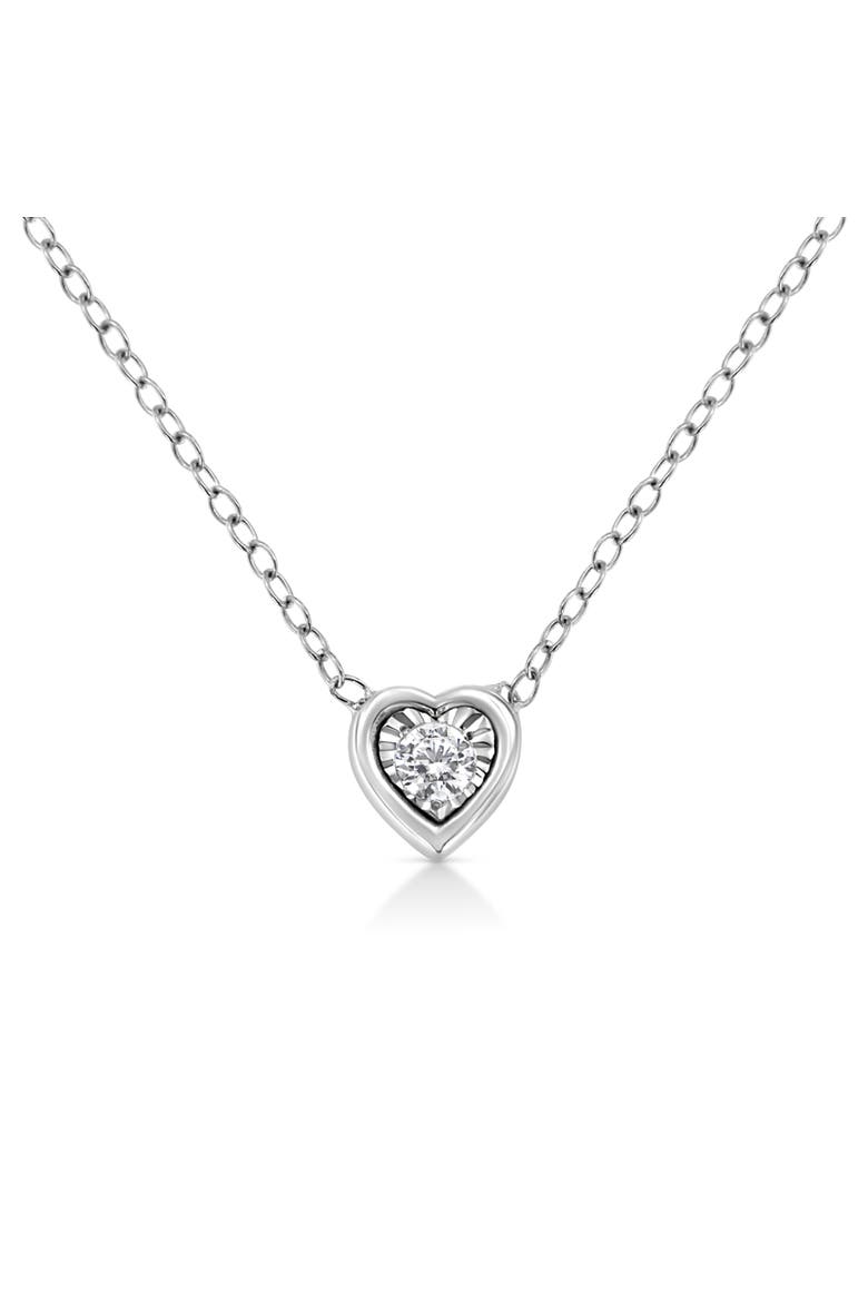 10K White Gold 1/10 ctw Miracle Set Round-Cut Diamond Mixed Shape, Main, color, Heart Shape