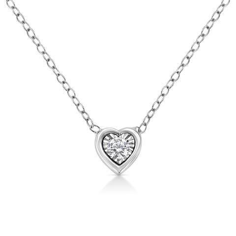 10K White Gold 1/10 ctw Miracle Set Round-Cut Diamond Mixed Shape