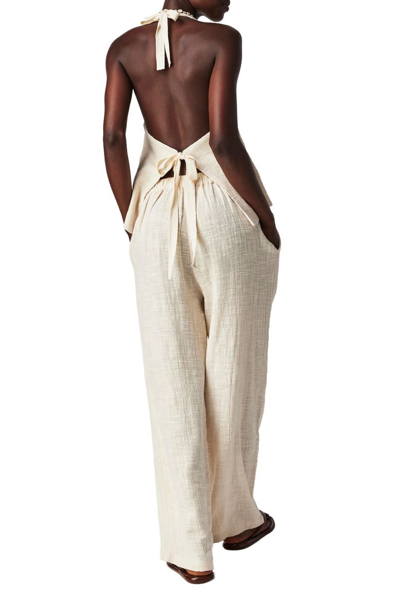 Take Me to Paris Halter Neck Cotton Vest & Pants Set, Alternate, color, CONCH
