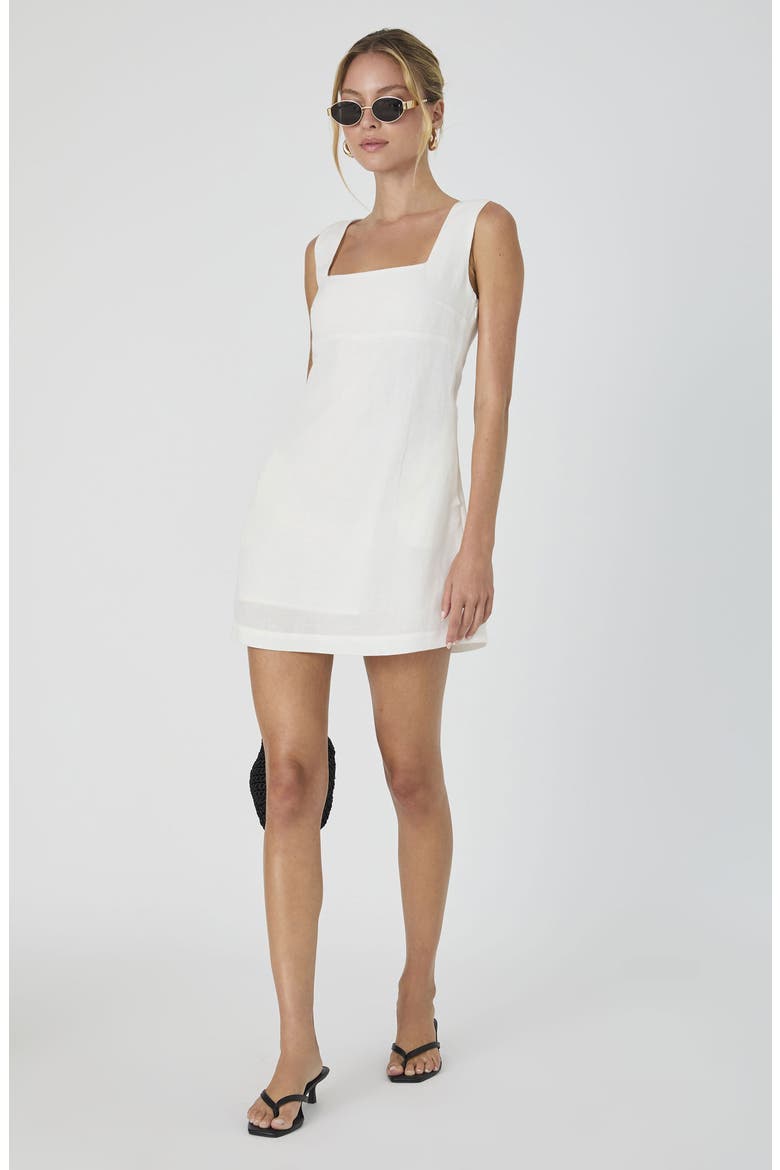 Birdie Square Neck Minidress, Alternate, color, SUMMER WHITE