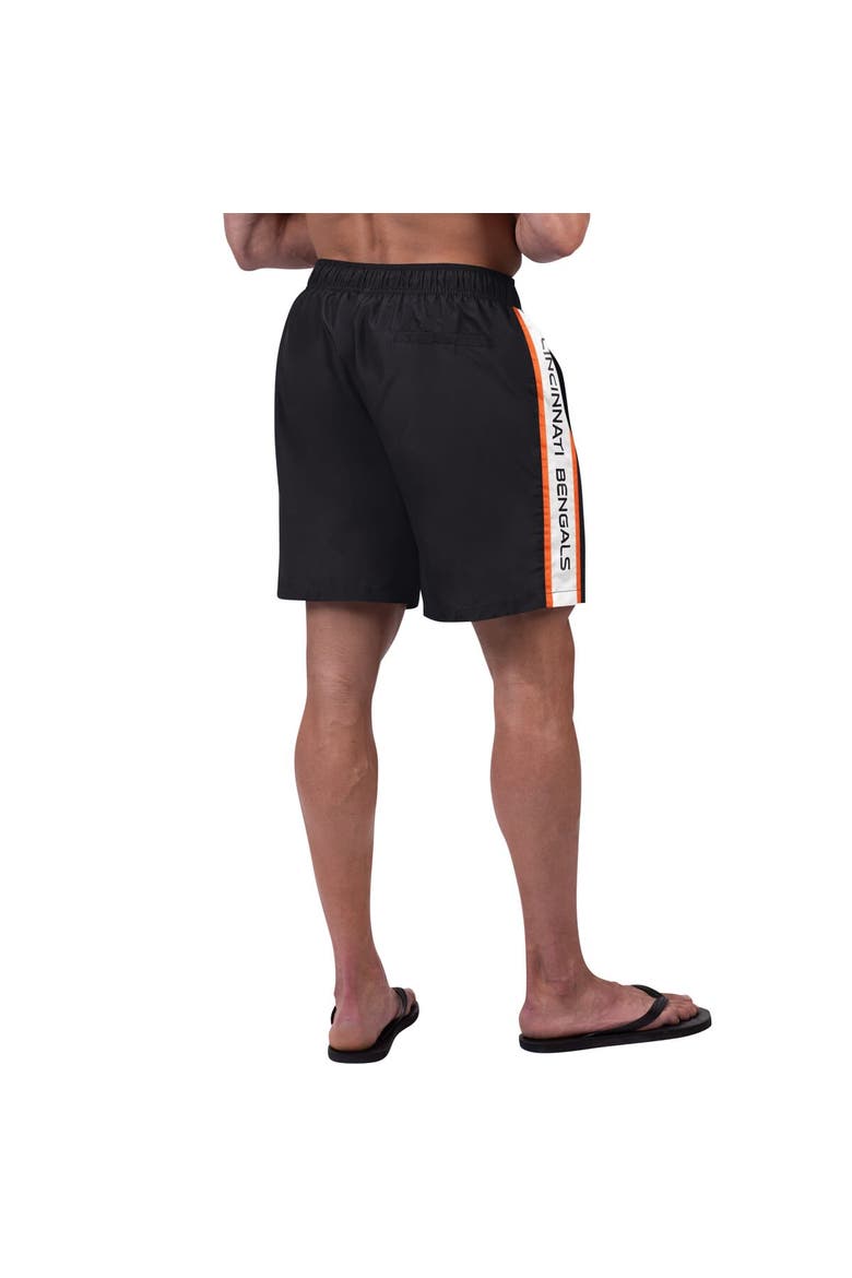 Men's G-III Sports by Carl Banks Black Cincinnati Bengals Streamline Volley Swim Shorts, Alternate, color, Black