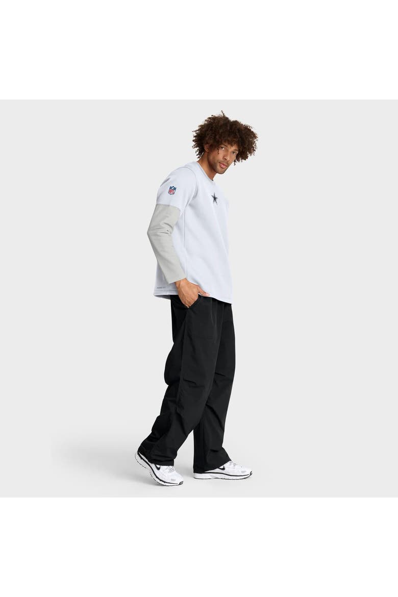 Men's Nike White Dallas Cowboys Sideline Coach Therma-FIT Long Sleeve T-Shirt, Alternate, color, White