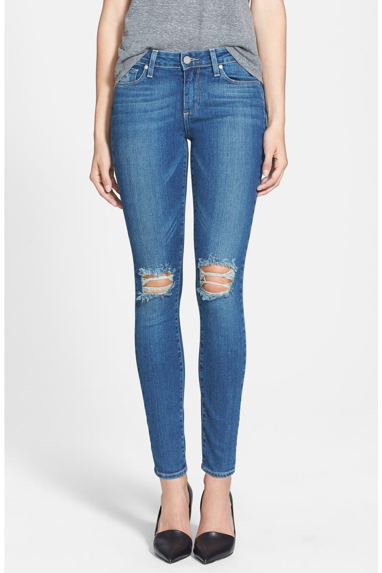 Denim 'Verdugo' Destroyed Ankle Skinny Jeans, Main, color, BELMONT