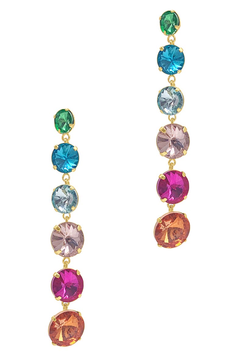 Rainbow Linear Drop Earrings, Main, color, MULTI