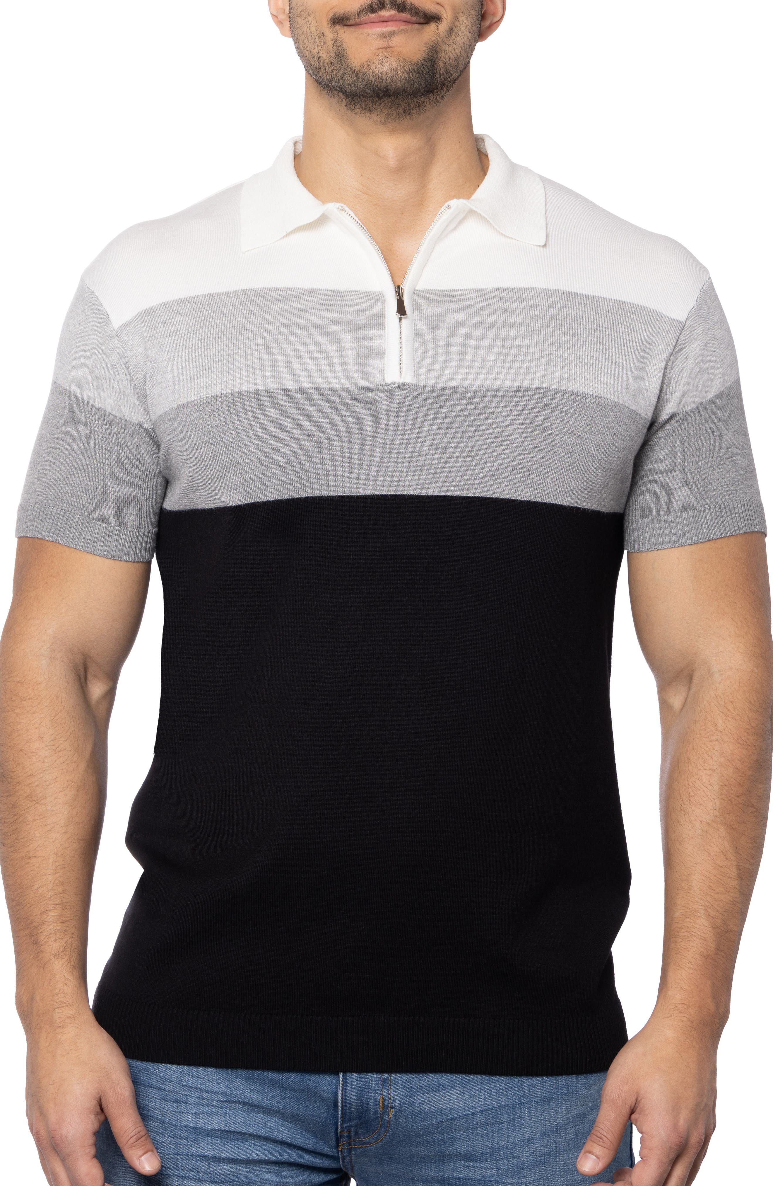 Spring + Mercer Striped Polo Sweater