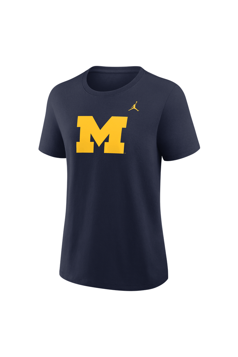 Women's Jordan Brand Navy Michigan Wolverines Primary Logo T-Shirt, Alternate, color, Navy
