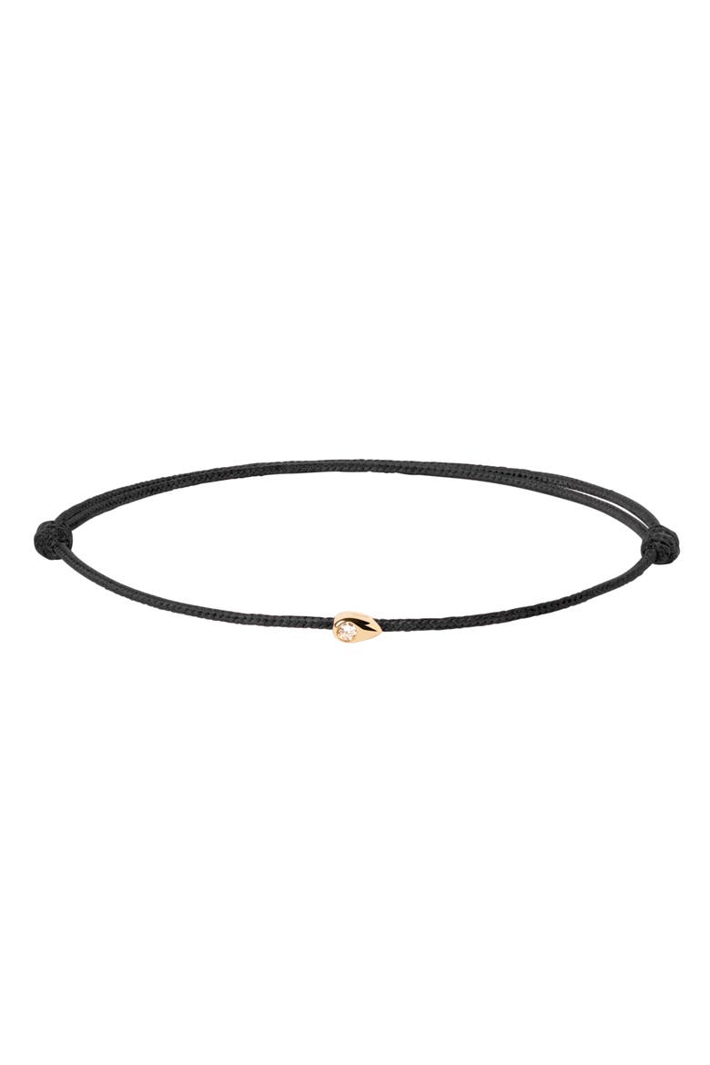 Lia Diamond Cord Bracelet, Main, color, Black