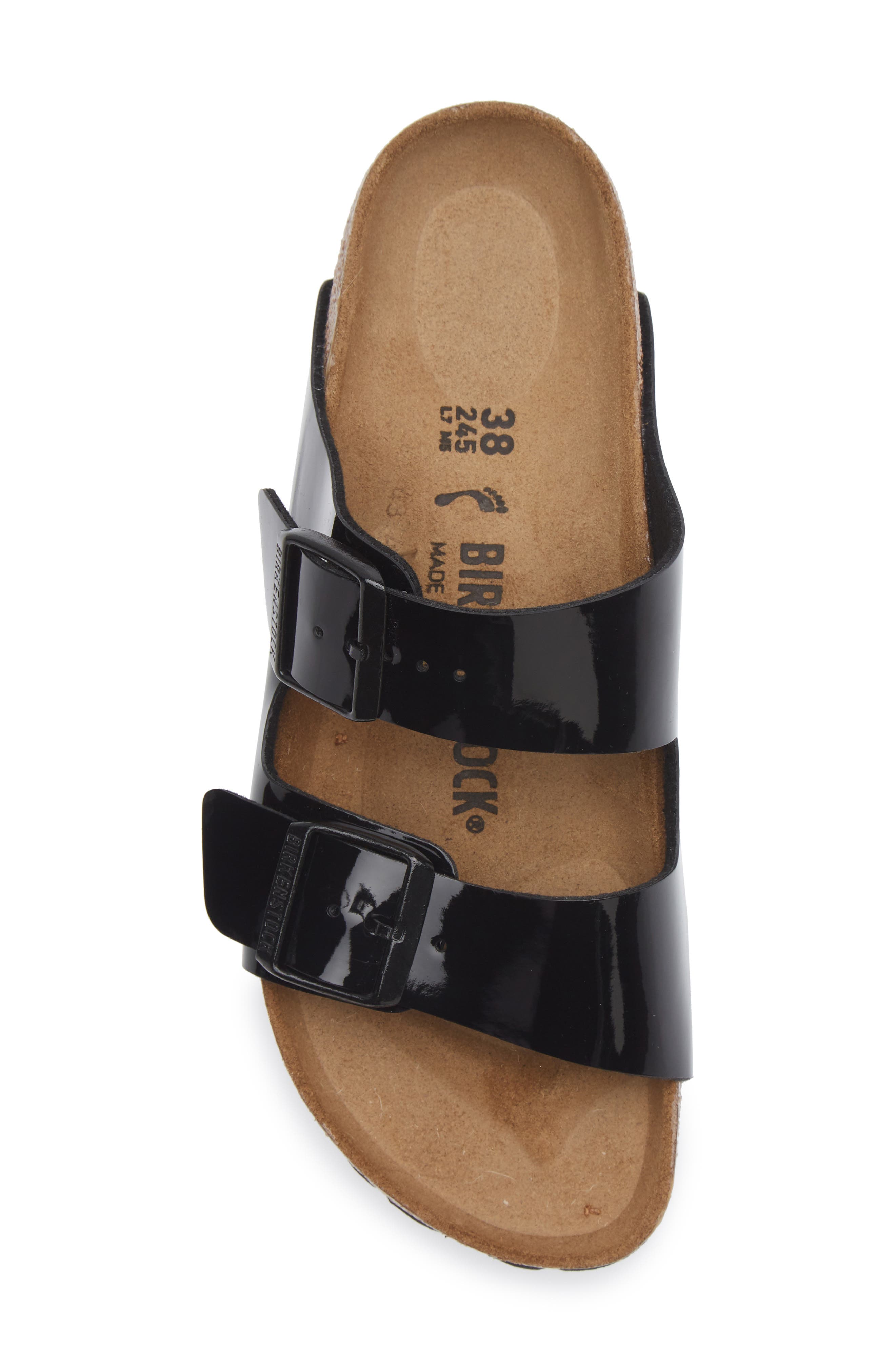 Birkenstock Arizona Patent Sandal, Alternate, color, Black