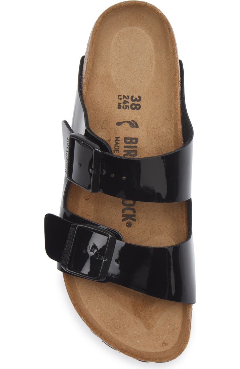 Birkenstock Arizona Patent Sandal, Alternate, color, Black