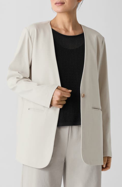 V-Neck Ponte Longline Jacket