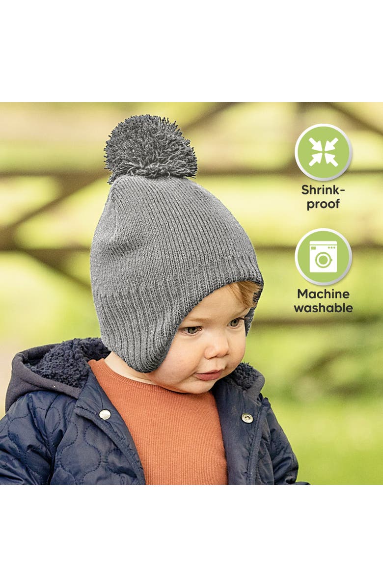 KeaBabies Muff Knitted Beanie, Alternate, color, Gray