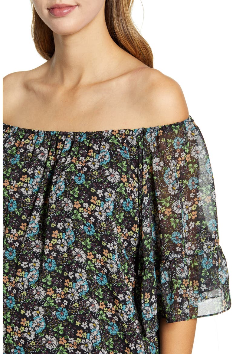 Off the Shoulder Maternity Blouse, Alternate, color, TEA GARDEN