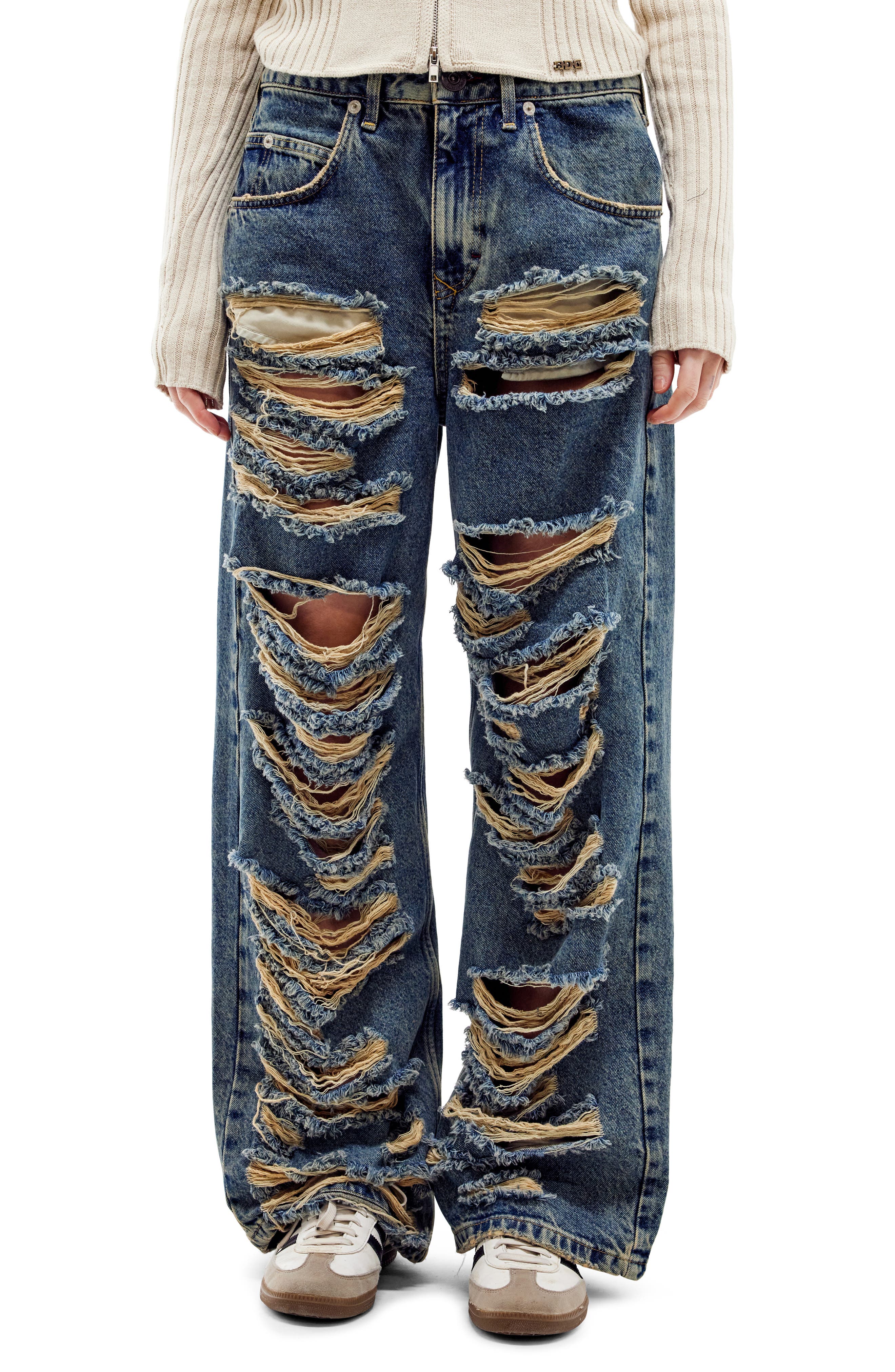 BDG Urban Outfitters Extreme Ripped Wide Leg Jeans