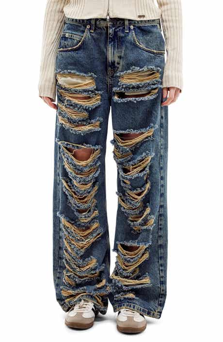 BDG Urban Outfitters Extreme Ripped Wide Leg Jeans